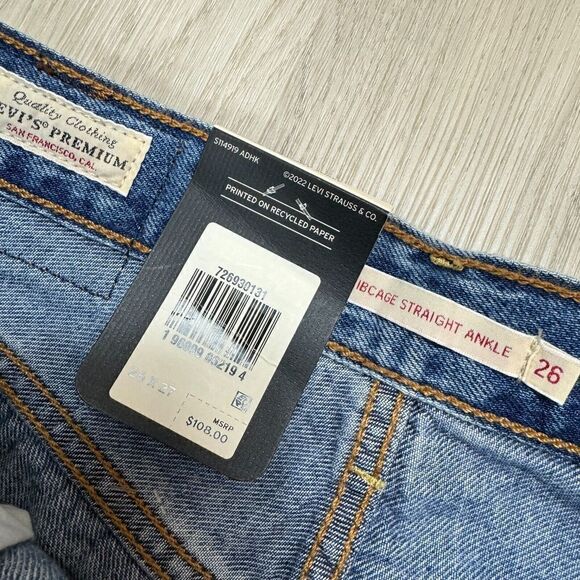 Levis Ribcage Straight Ankle Jeans Womens 26x27 Medium Wash 726930131 - Picture 5 of 6